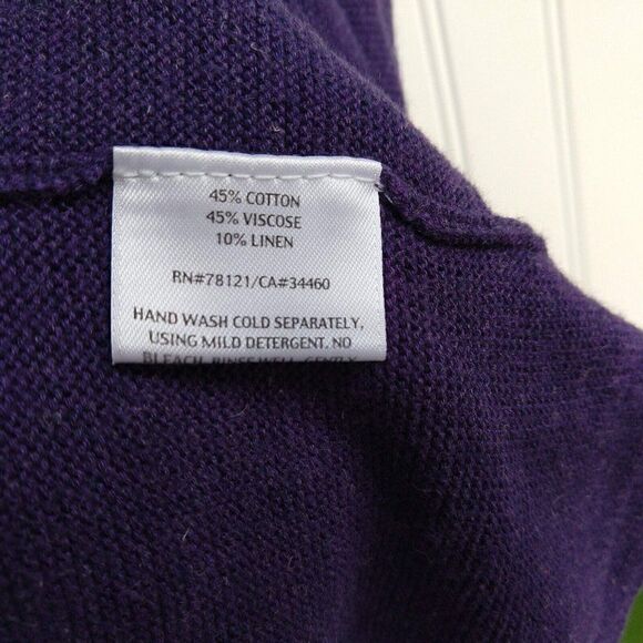 Eileen Fisher Purple Cocoon Open Front Cardigan Size XS Cotton Viscose Linen - Picture 7 of 8